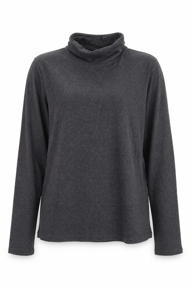 Uniqlo Women Grey Roll Neck Supima Cotton Long Sleeve Jumper M