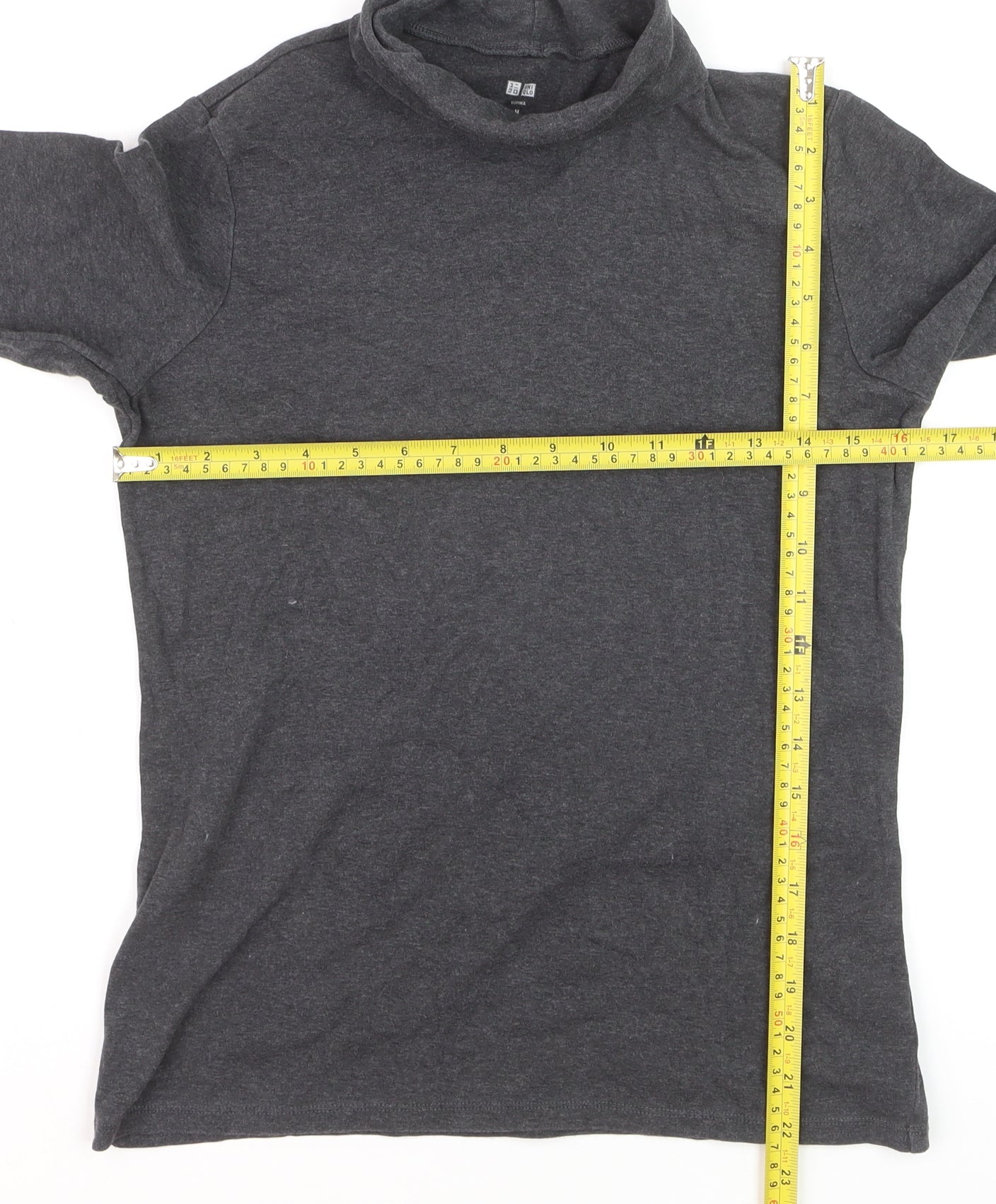 Uniqlo Women Grey Roll Neck Supima Cotton Long Sleeve Jumper M