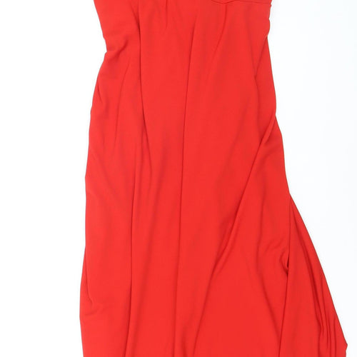 AX Paris Women Red Size 12 Sleeveless Bodycon Hi-Low Dress