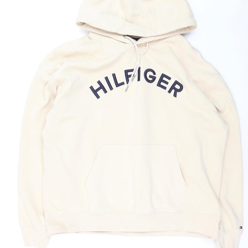Tommy Hilfiger Men’s Beige XL Pullover Hoodie Classic Logo