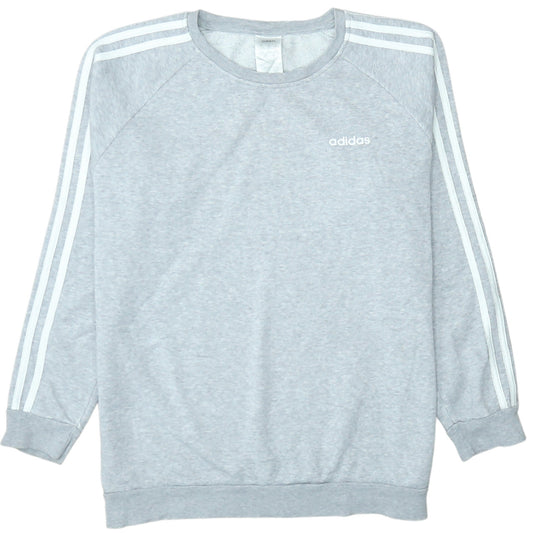 Adidas Women Grey Crew Neck Long Sleeve Sweatshirt Size S