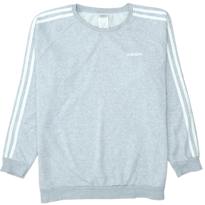 Adidas Women Grey Crew Neck Long Sleeve Sweatshirt Size S