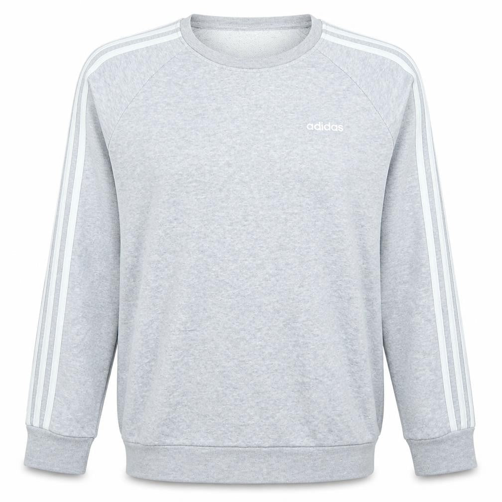 Front view of Adidas Women Grey Crew Neck Long Sleeve Sweatshirt, size S