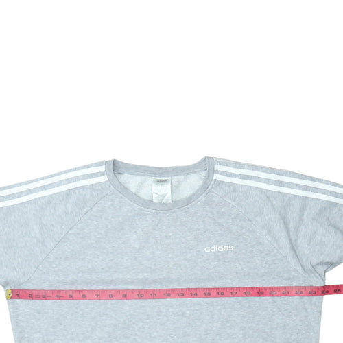 Adidas Women Grey Crew Neck Long Sleeve Sweatshirt Size S
