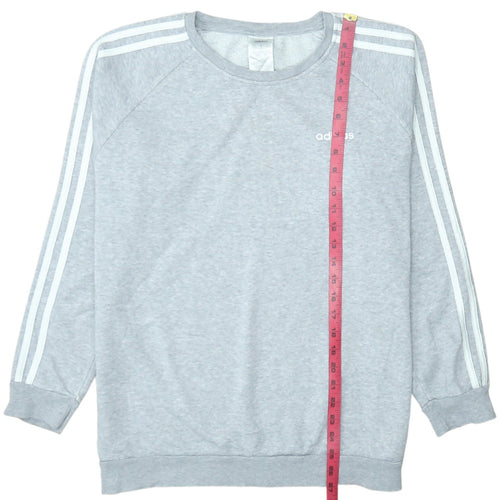 Adidas Women Grey Crew Neck Long Sleeve Sweatshirt Size S