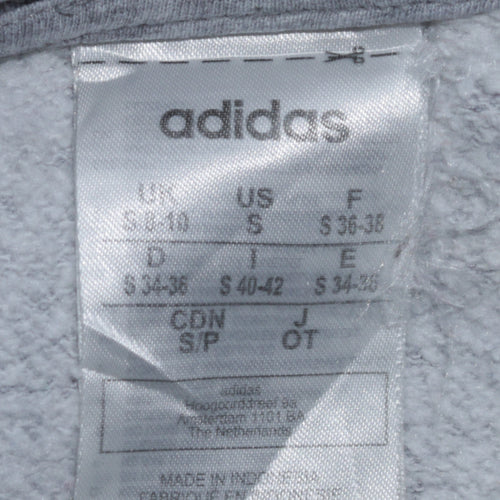 Adidas Women Grey Crew Neck Long Sleeve Sweatshirt Size S