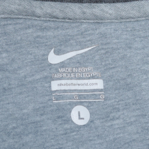 Nike Men's Grey Full Zip Hoodie Size L Sportswear Sweatshirt