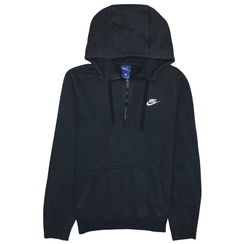 Nike Mens Black S 1/2 Zip Regular Fit Hooded Sweatshirt