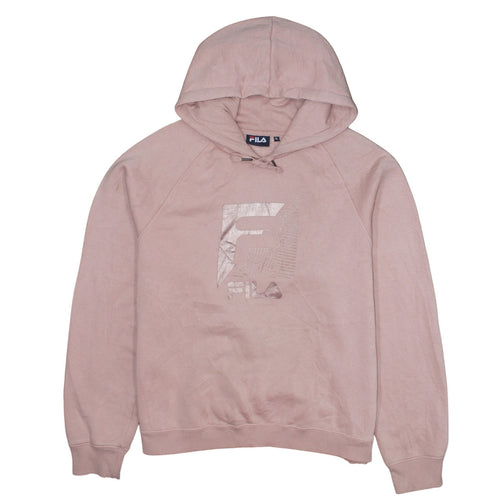 FILA Womens Pink XL Pullover Hoodie Sweatshirt with Metallic Logo