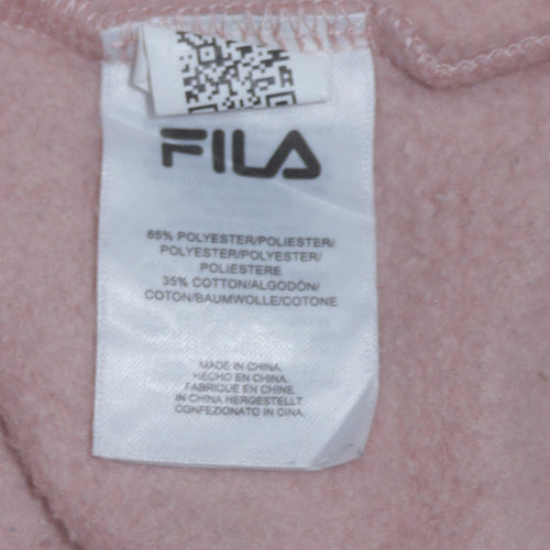 FILA Womens Pink XL Pullover Hoodie Sweatshirt with Metallic Logo