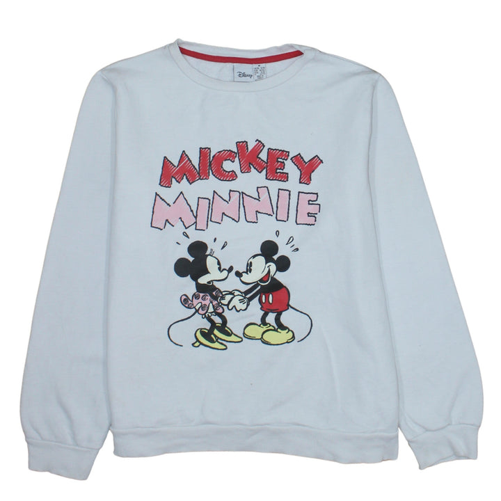Disney Primark Womens White Mickey Minnie Sweatshirt M UK 12/14