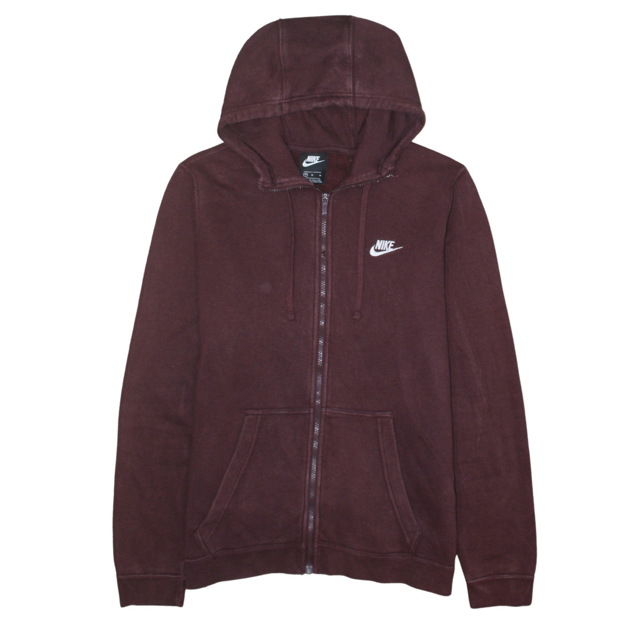 Nike Men's Brown Full Zip Hoodie M Regular Fit Fleece Sweatshirt