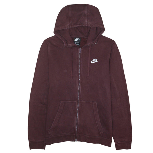 Nike Men's Brown Full Zip Hoodie M Regular Fit Fleece Sweatshirt