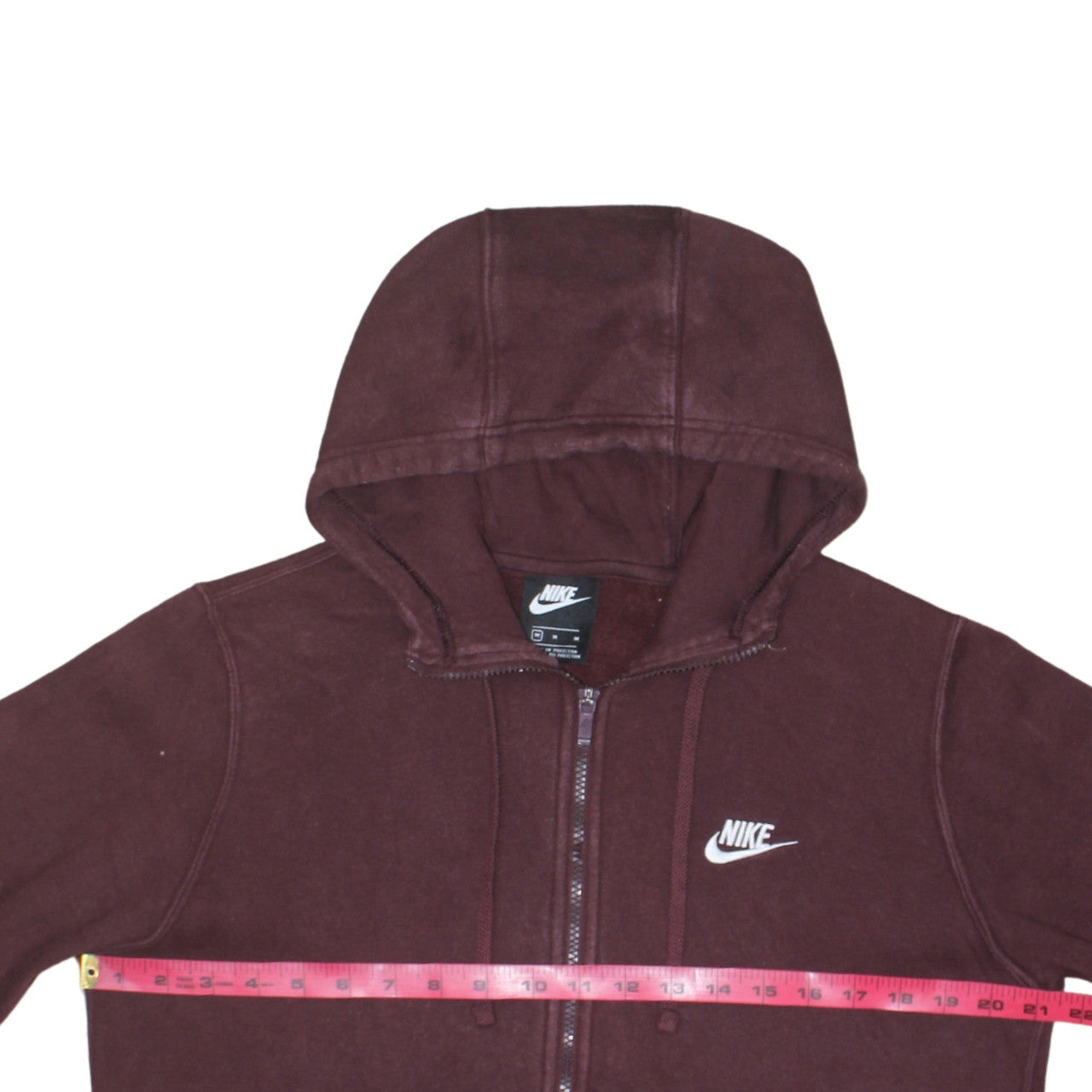 Nike Men's Brown Full Zip Hoodie M Regular Fit Fleece Sweatshirt