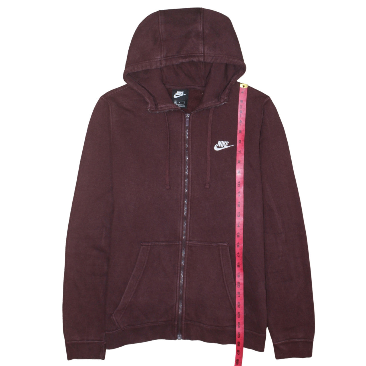 Nike Men's Brown Full Zip Hoodie M Regular Fit Fleece Sweatshirt
