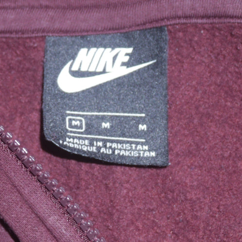 Nike Men's Brown Full Zip Hoodie M Regular Fit Fleece Sweatshirt