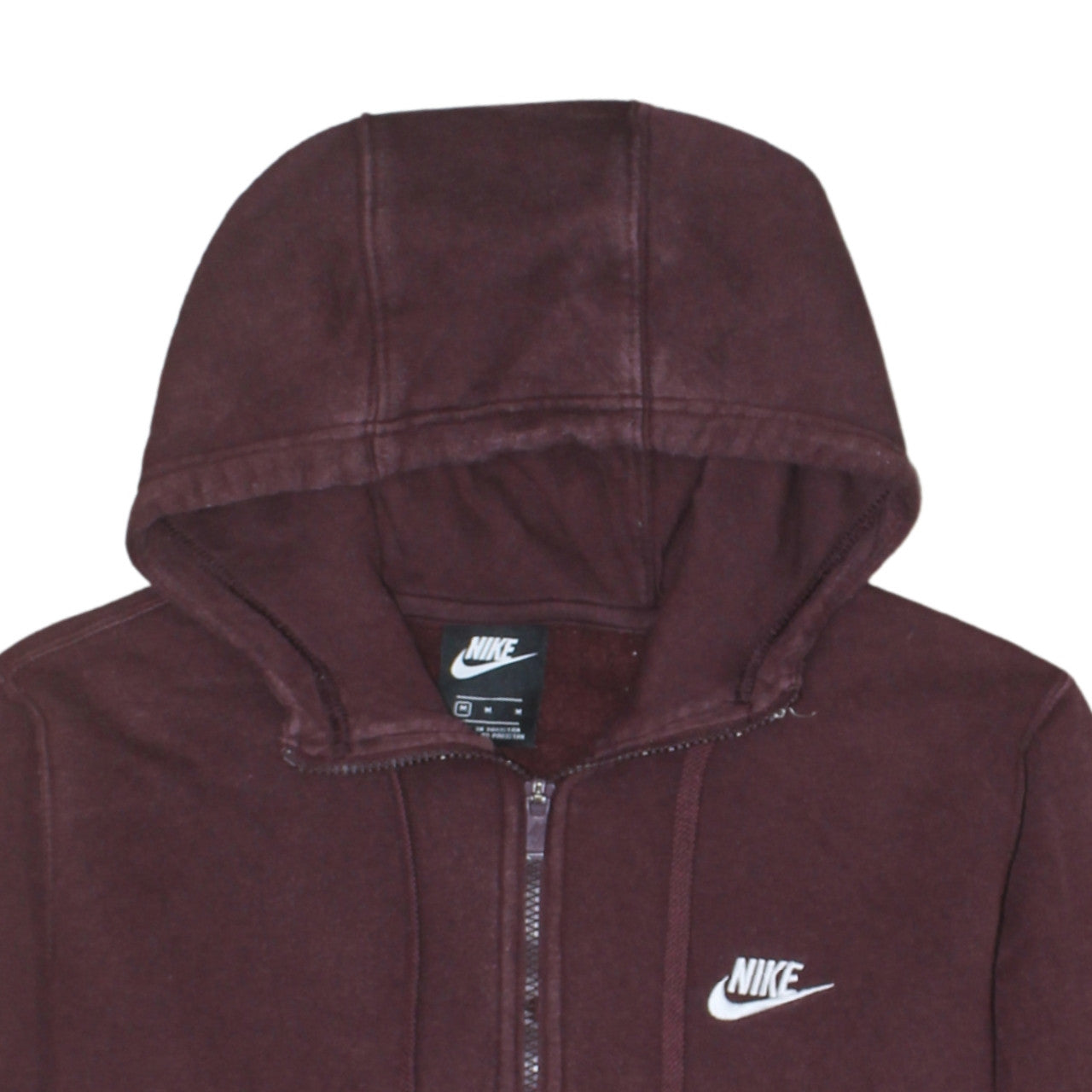 Nike Men's Brown Full Zip Hoodie M Regular Fit Fleece Sweatshirt