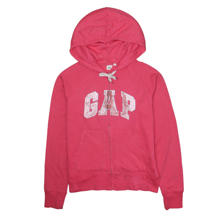 GAP Womens Pink Full Zip Hoodie Small Cotton Blend Casual