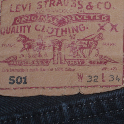 Levi's 501 Men Blue Straight Leg Jeans W32 L34 Vintage Cotton Denim