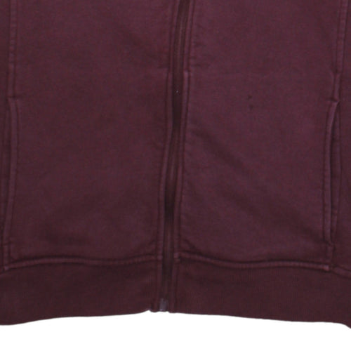 Canterbury Womens Burgundy Full Zip Hoodie Size 14 Cotton Blend