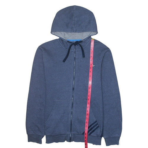 Adidas Men Blue Full Zip Hoodie L Regular Fit Sports Sweatshirt