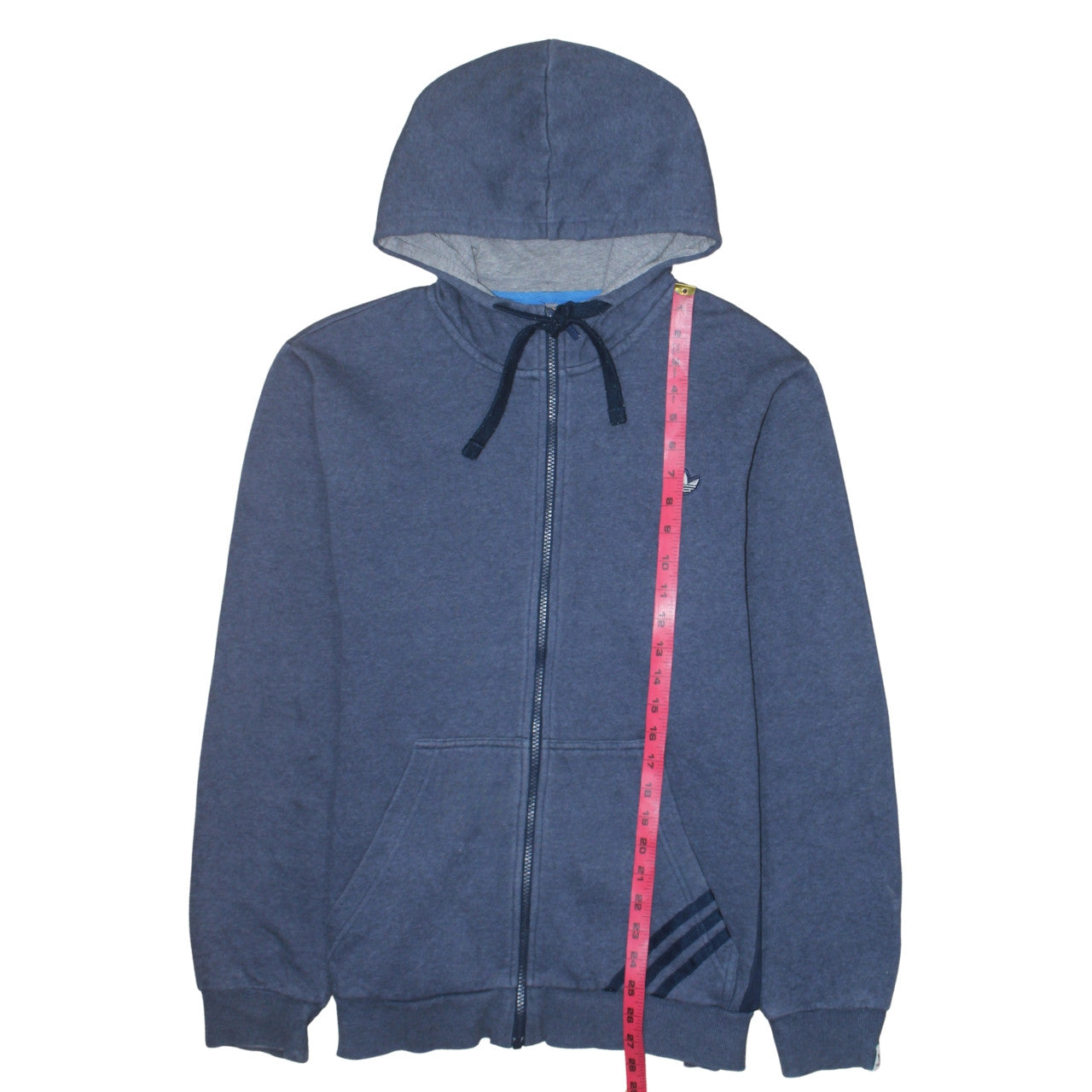 Adidas Men Blue Full Zip Hoodie L Regular Fit Sports Sweatshirt