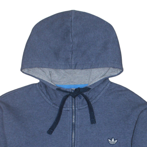 Adidas Men Blue Full Zip Hoodie L Regular Fit Sports Sweatshirt