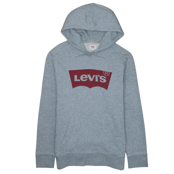 Levi's Men's Grey Pullover Hoodie M Graphic Logo Fleece