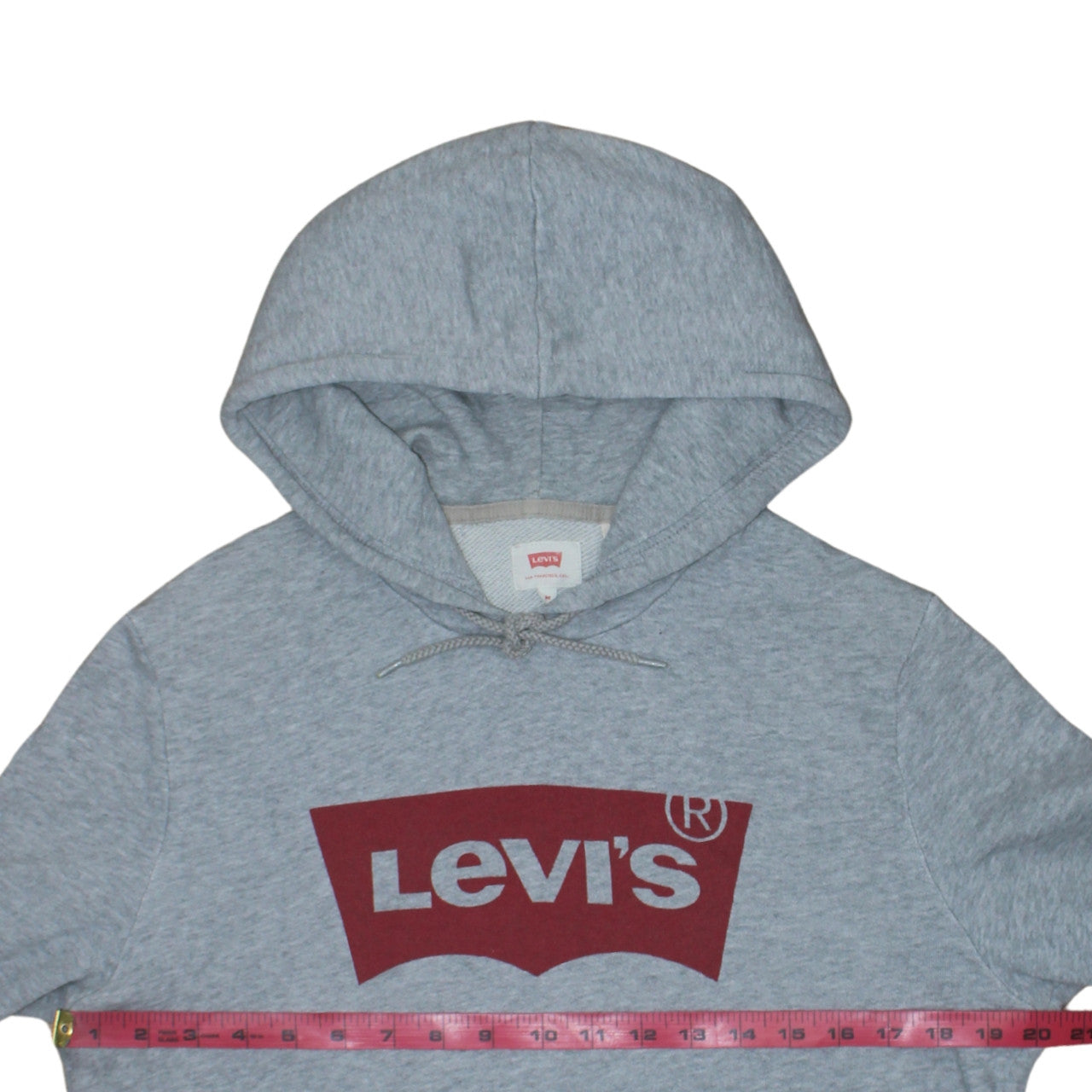 Levi's Men's Grey Pullover Hoodie M Graphic Logo Fleece