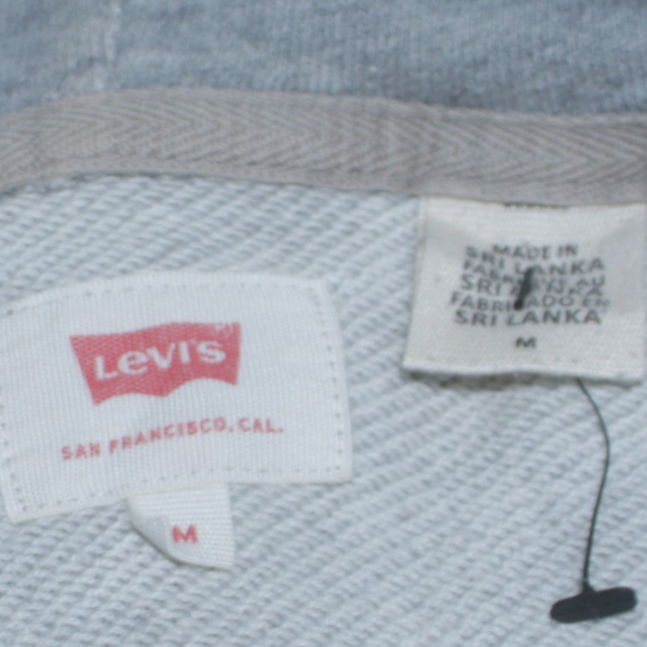 Levi's Men's Grey Pullover Hoodie M Graphic Logo Fleece