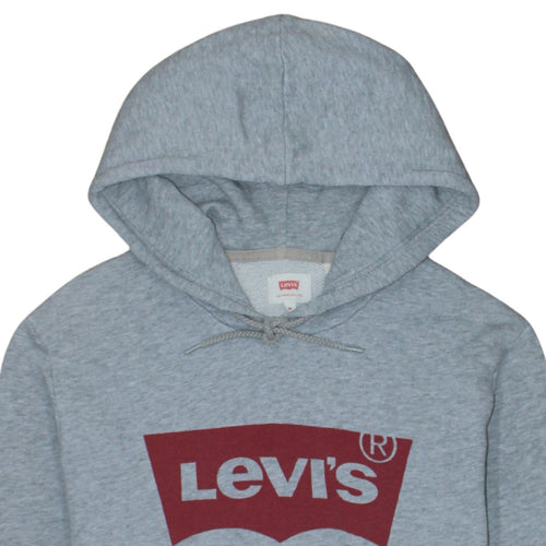 Levi's Men's Grey Pullover Hoodie M Graphic Logo Fleece