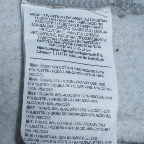 Nike Womens Grey Pullover Hoodie XS Cotton Blend Sweatshirt