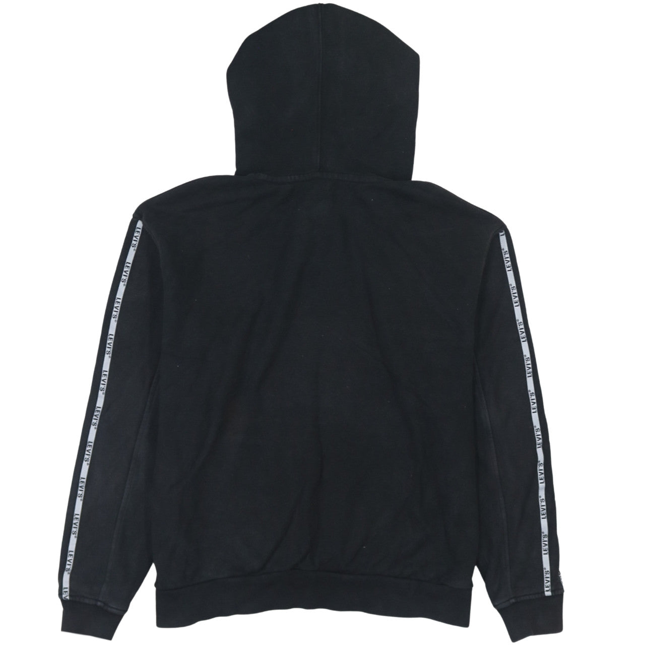 Levi's Women's Black Hoodie Small Pullover Logo Tape Detail Sweatshirt