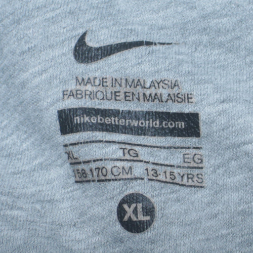 Nike Boys Grey Pullover Hoodie XL 13-15 Years Fleece Sweatshirt