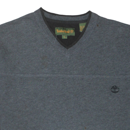 Timberland Men's Grey Cotton V-Neck Pullover Jumper Size L