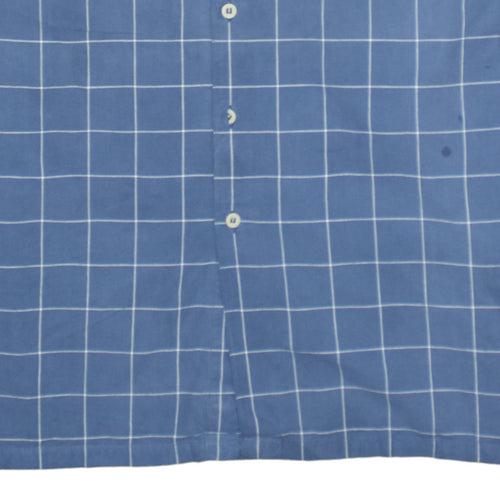 Levi's Men's Blue Check Band Collar Cotton Long Sleeve Shirt XL