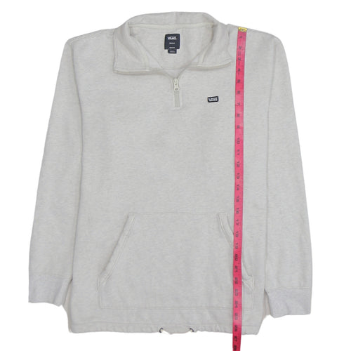 Vans Men's Beige 1/4 Zip Fleece Sweatshirt Medium Regular Fit