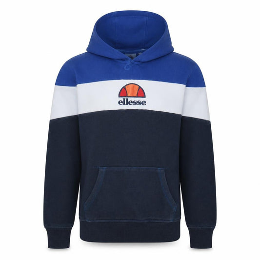 Front view of Ellesse Men's Blue XS Pullover Hoodie with Embroidered Logo