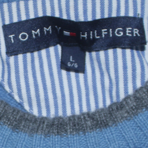 Tommy Hilfiger Women's Blue Cotton Crew Neck Jumper L