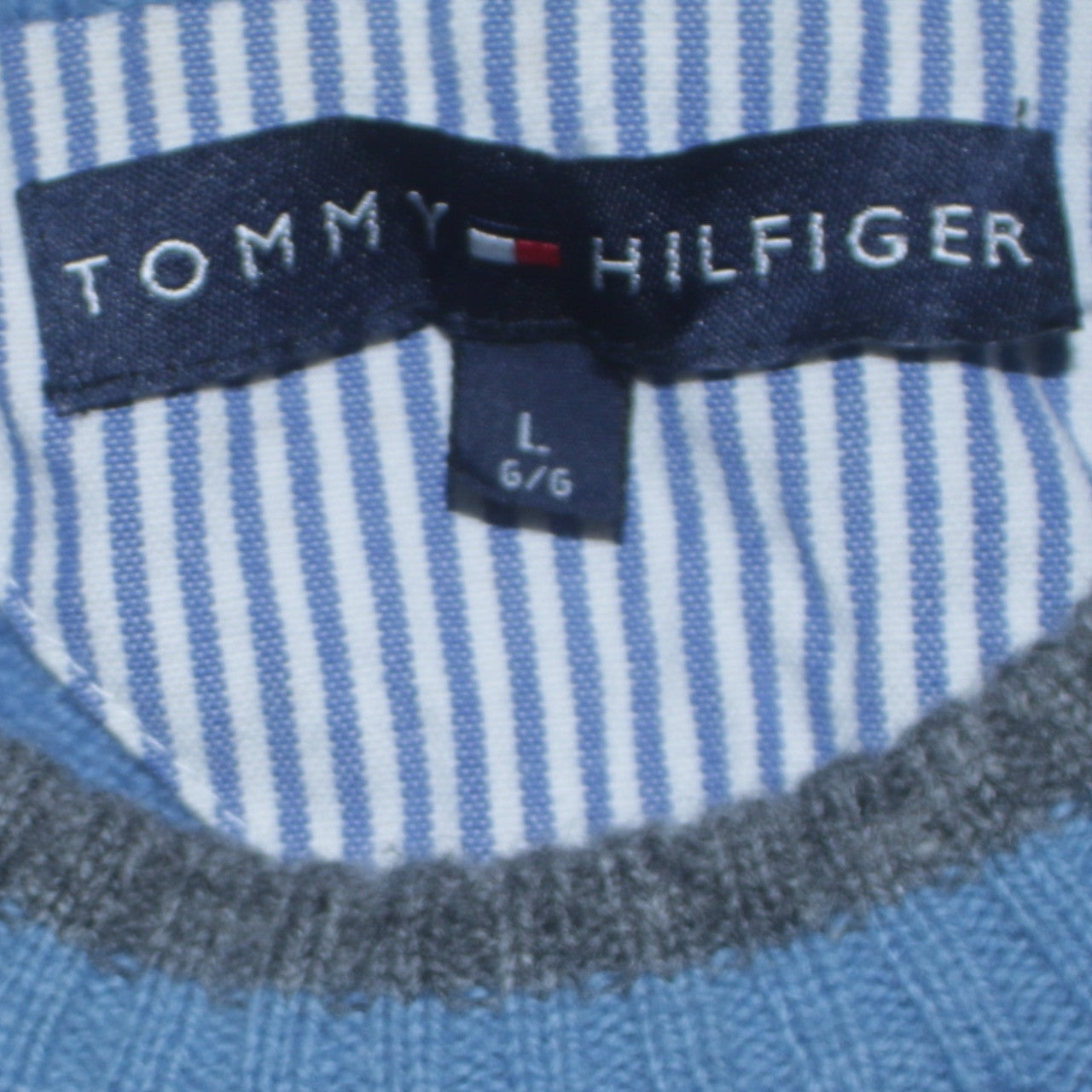 Tommy Hilfiger Women's Blue Cotton Crew Neck Jumper L