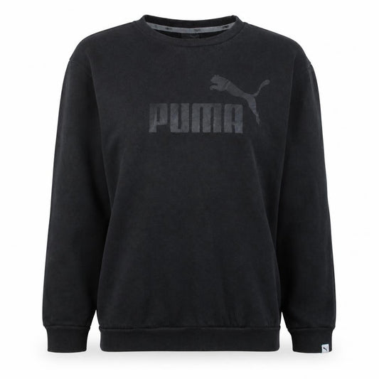 Front view of Puma Women's Black Crew Neck Pullover Sweatshirt, size 12