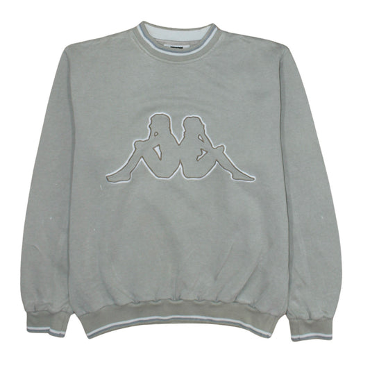 Kappa Womens Grey Sweatshirt Small Crew Neck Logo Pullover