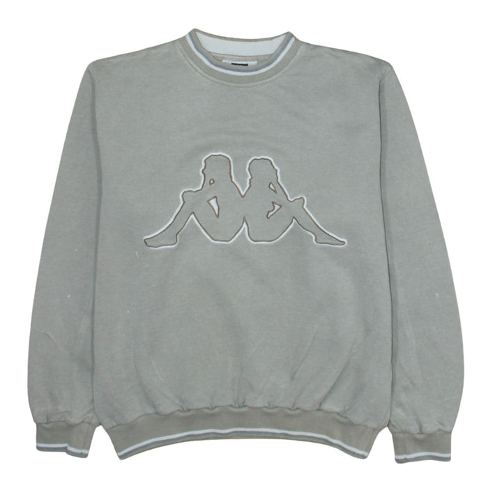 Kappa Womens Grey Sweatshirt Small Crew Neck Logo Pullover