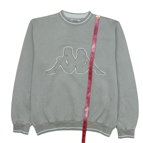 Kappa Womens Grey Sweatshirt Small Crew Neck Logo Pullover