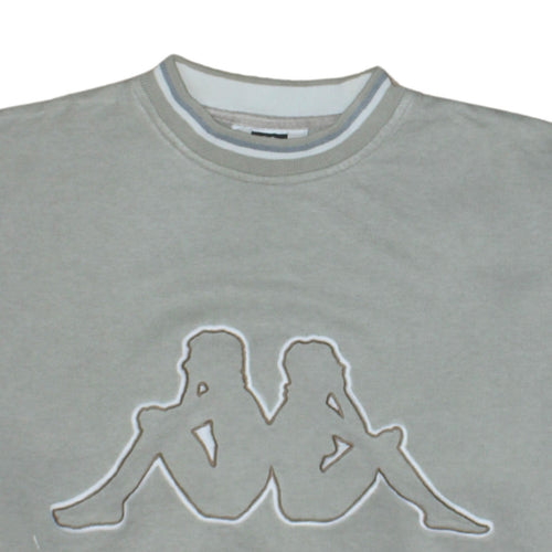 Kappa Womens Grey Sweatshirt Small Crew Neck Logo Pullover