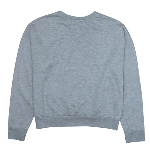 Disney Women Grey Stitch Sweatshirt Size S Crew Neck Pullover