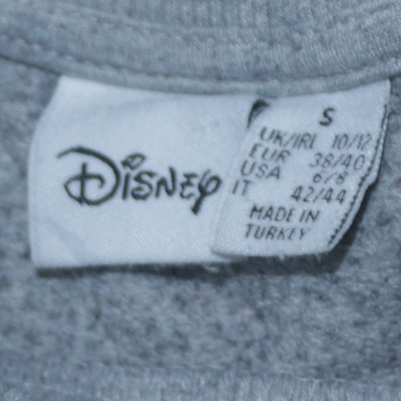 Disney Women Grey Stitch Sweatshirt Size S Crew Neck Pullover