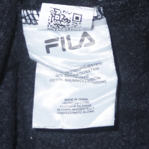 Fila Womens Black XL Crew Neck Pullover Sweatshirt All Over Logo