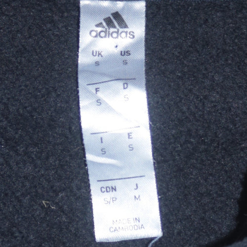 Adidas Men's Black Small Pullover Hoodie with Logo Sportswear