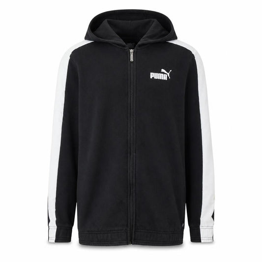 Front view of Puma Men's Black Full Zip Hoodie Small Sportswear Fleece